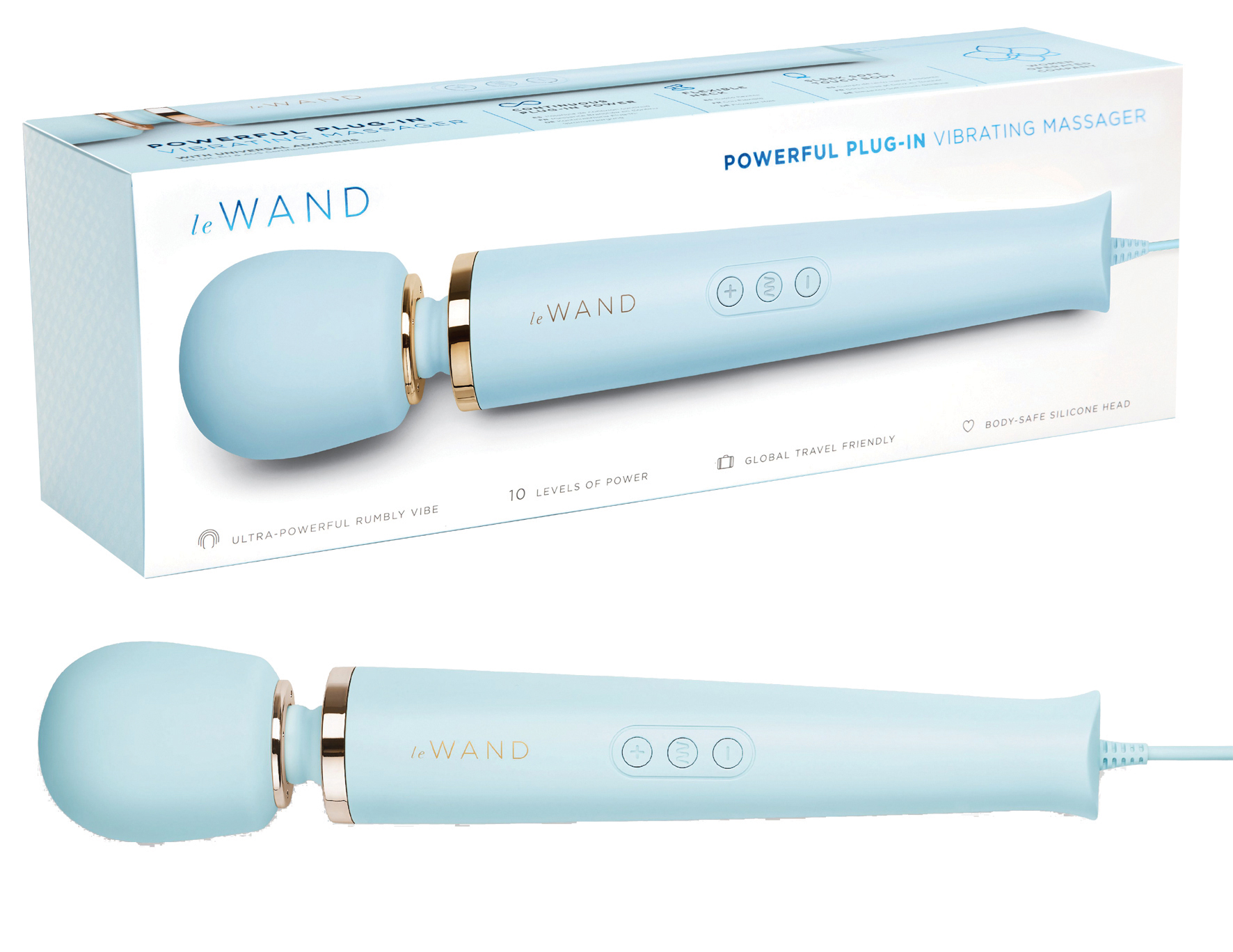 Le Wand Powerful Plug-In Vibrating Massager Sky Blue - Bild 4